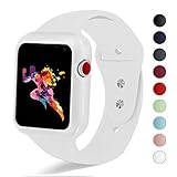 KEASDN for Apple Watch Band with Case 38mm 42mm, Silicone Sport iWatch Strap Band with Shock-proof Case for Apple Watch Series 3/2/1 Sport Nike+ and Edition