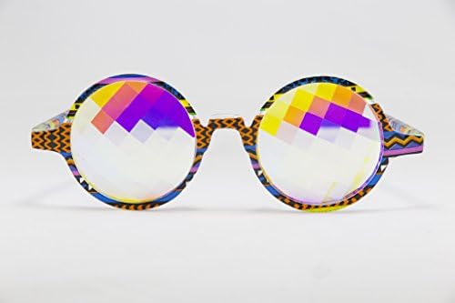 Festival Junkie Tribal PLUR-Vision Rainbow Pane Kaleidoscope Glasses