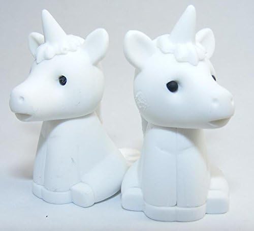 2 White Unicorn Eraser by Iwako (2 pieces) from Japan