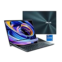 ASUS ZenBook Pro Duo 15 OLED UX582 Laptop, 15.6” OLED 4K Touch Display, i7-12700H, 16GB, 1TB, GeForce RTX 3060, ScreenPad Plus, Windows 11 Home, Celestial Blue, UX582ZM-AS76T
