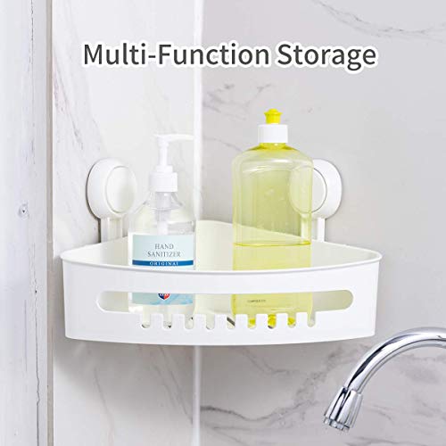 LEVERLOC Corner Shower Caddy Shower Shelf Suction Cup Wall Mounted