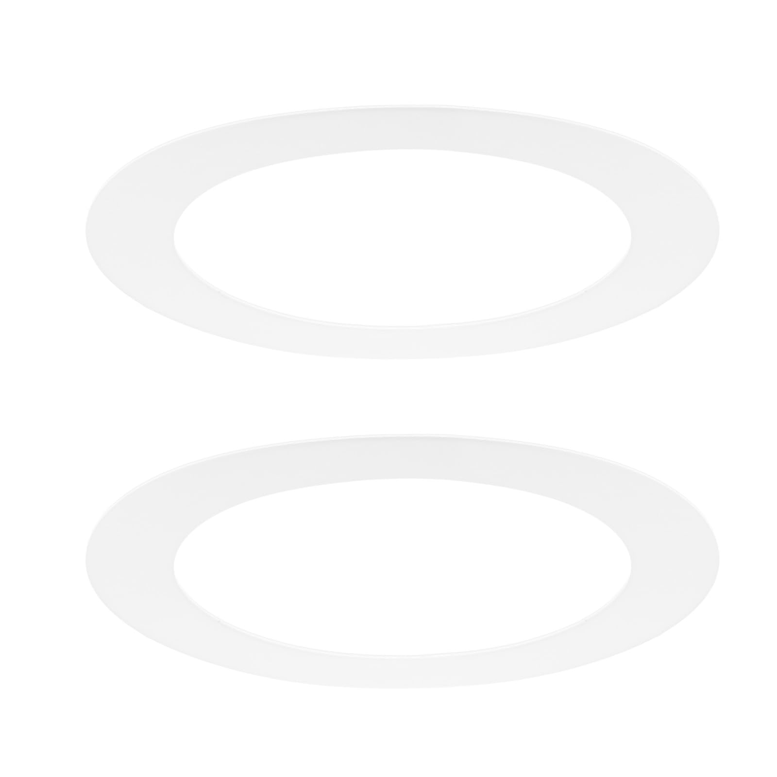 Photo 1 of M METERXITY 2-Pack Goof Rings for 6 Inch Recessed Lights, 6.3" ID 8.7" OD Durable Plastic Trim Ring Flush Mount White Can Light Trim Ring Cover for Ceiling Can Downlights