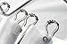 AMS® Shower Curtain Hooks Rings - 100% Stainless Steel - Decorative with Polished Metal Frame,Set of 12 Rings (Chrome)