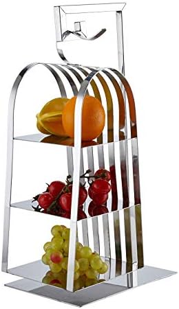 PORCN Tray Display Stand Cradle Bird cage Afternoon Tea Snack Cake Stand Dessert Table Decoration Cold Meal Tea Break Tray Display Stand All Steel @A