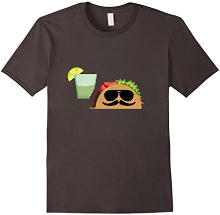 Men's Taco Time T-Shirt - Funny Sunglasses Burrito Mexican Food 2XL Asphalt