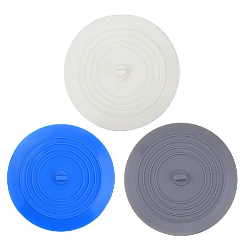 Bathtub Stopper Drain Cover 3 Pack, VTOP Silicone Tub Stopper Bathtub Drain, Bath Tub Plug Flat