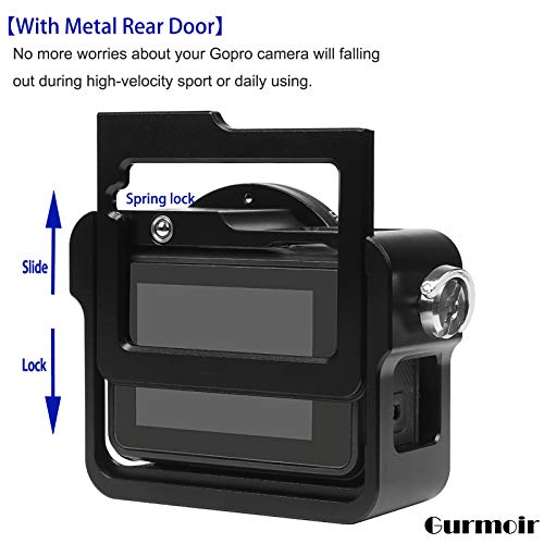 Gurmoir Protective Aluminum Alloy Skeleton Housing Case for Gopro Hero 5/Gopro Hero (2018) Action Camera, Metal Frame Protective Cage with Rear Door and 52mm UV Filter - Thumbnail 4