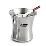 Ashtray, Newness Stainless Steel Tabletop Decoration Unbreakable Home Ashtray, Waist Shape, Large Size