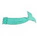 JR.WHITE Mermaid Tail Blanket for Kids,Hand Crochet Snuggle Mermaid,All Seasons Seatail Sleeping Bag Blanket(Mint)