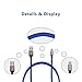 Micro USB Cable (Kabel Leader) Denim Braided (2 pack)High Speed 6ft Flat Micro USB 2.0 Sync and Charge Data Cable for Samsung Galaxy S7 S7 Edge Nexus LG HTC Android Smart Phones and More (Blue)