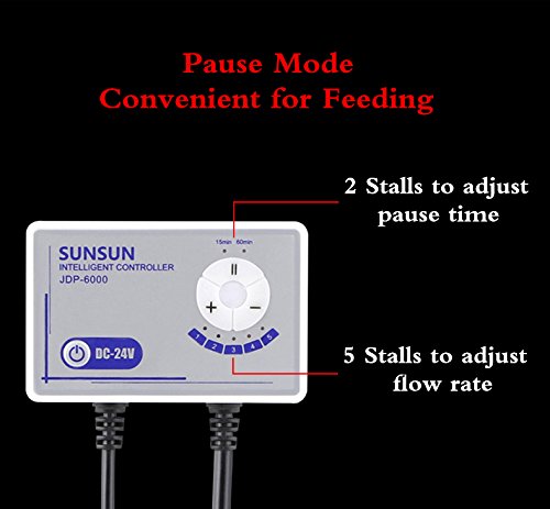 SUNSUN JDP-3500 Controllable Dc Variable Water Pump 1585GPH with Controller for Marine Freshwater Aquarium Pond Circulation