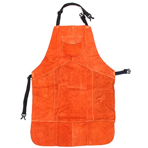 GGGarden Soldering Apron Cowhide Leather Welding Protective Apron Heat Resistant Soldering Mechanic Smock