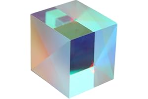 CynKen 1Pcs 2x2x1.7cm Optical Glass RGB Dispersion Prism X-Cube for Physics Teach Decoration Art