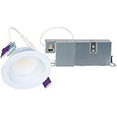 HALO LCR 2” Regressed 10W in/Outdoor Canless LED Downlight, 6 Selectable CCT, Dimmable, 800 Lumens, Matte White