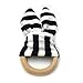 Amyster DIY Baby Teether Toy Organic Teething Rings Bunny Ear Teething Ring For Baby/Fabric And Wooden Teething Ring With Crinkle Material Inside/Sensory Toy