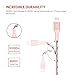 Yoobao 3ft Phone Charger Cable USB Charging Cable Cord Nylon Braided Compatible with Phone X/8/8 Plus/7/7 Plus/6/6s Plus/5/5S, iPad mini 4 3 2/Pro/Air - Pink