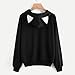 Ankola Womens Teen Girls Cute Cat Ear Hooded Sweatshirt Cat Print Pullover Hoodie (M, Black)