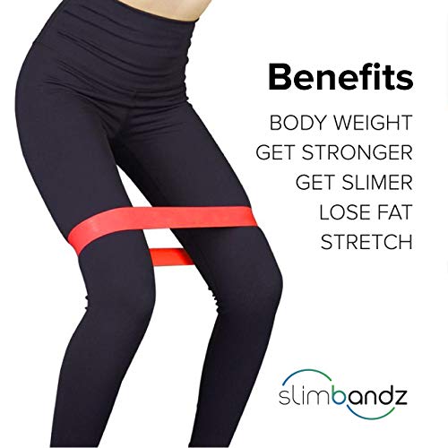 Slimbandz Resistance Loops 5 Piece Set | Resistance Bands Home Workout for Legs, Butt, Core, Arms | Great for Physical Therapy, Rehab, Stretching, Home Fitness, Yoga