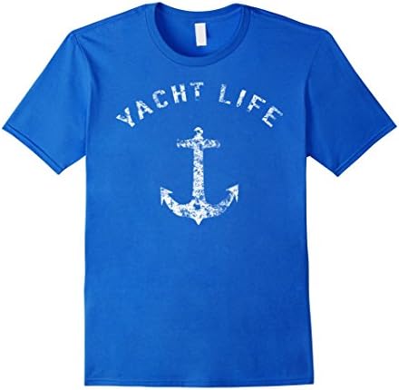 Men's Yacht Life Boat Anchor Captain Nautical Art Sea T-Shirt XL Royal Blue