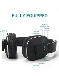 August inalámbrico auriculares Bluetooth NFC auriculares de diadema Negro