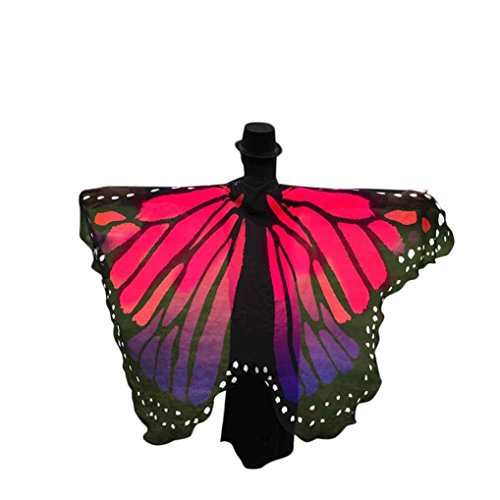 Clearance! Hot Sale! Halloween Butterfly Wings, Among Prop Soft Fabric Shawl Fairy Ladies Nymph Pixie Costume Accessory (197×125CM, A-Hot Pink)