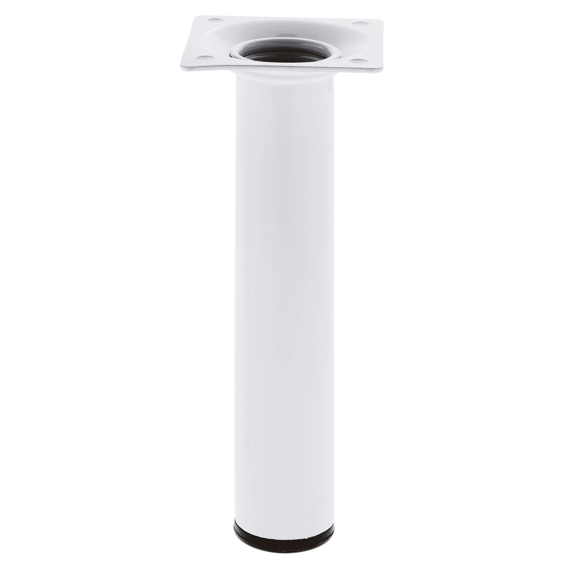 Amig - Round Furniture Leg - 30X250 cm - Steel - For Coffee Tables, Bedside Tables, Chests of Drawers... - Anti-Scratch Cap - Heavy-Duty - Silver - Fixings Included