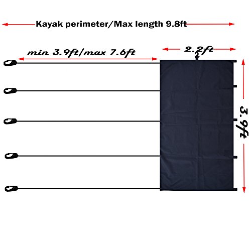 Omonic Regular Thick Waterproof Cockpit Drape Seal kayak Cover fit almost kayak - Strentch Adjustable bungee cords wrap perfect for storage