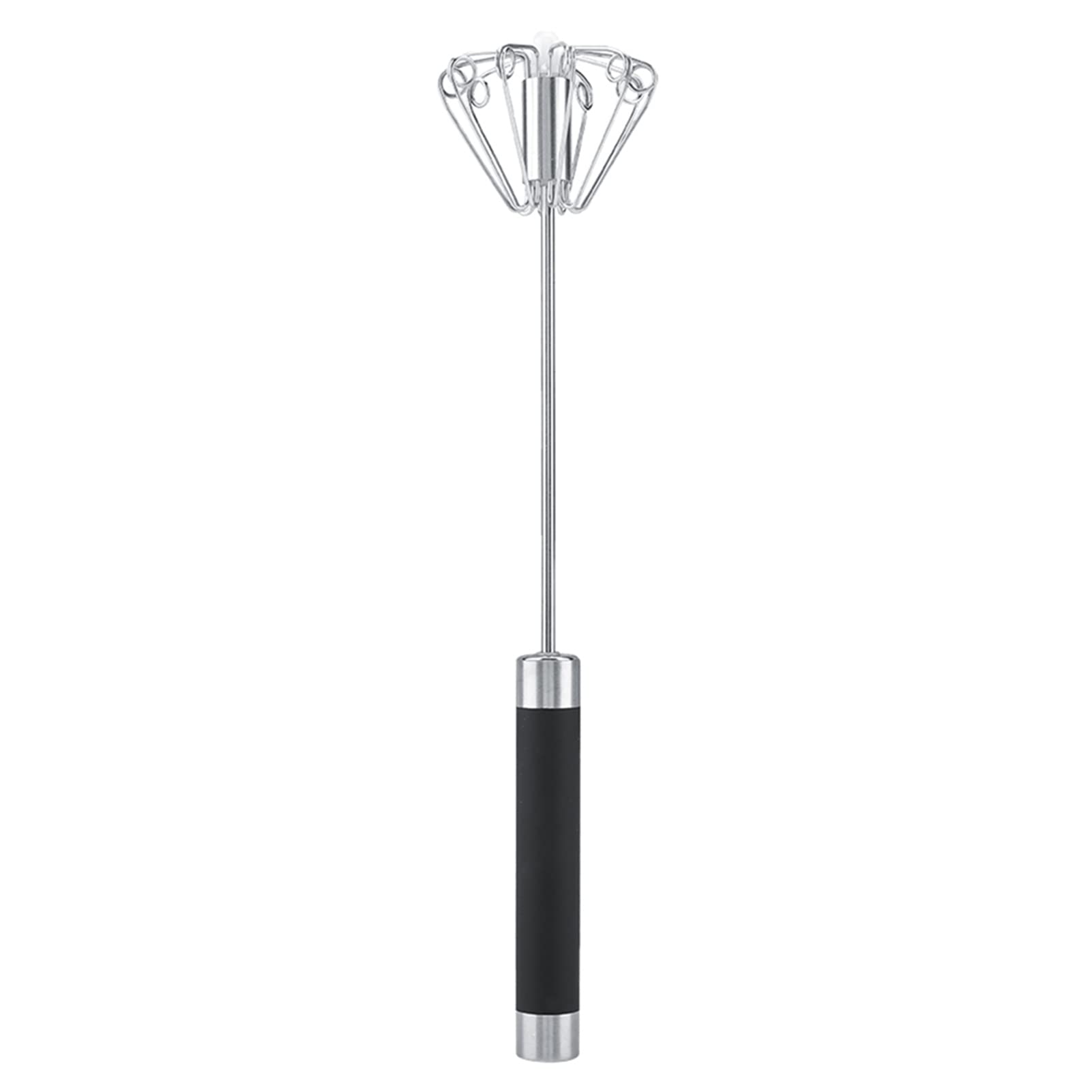 Tiiyee Stainless Steel Hand Whisk, Manual Egg Beater Whisk Tool for Baking Cake Batter Cream Eggs Whipping Mixing, Ergonomic Non-Slip Grip Push Dishwasher Safe Easy Kitchen Tool Home Baking Accessory