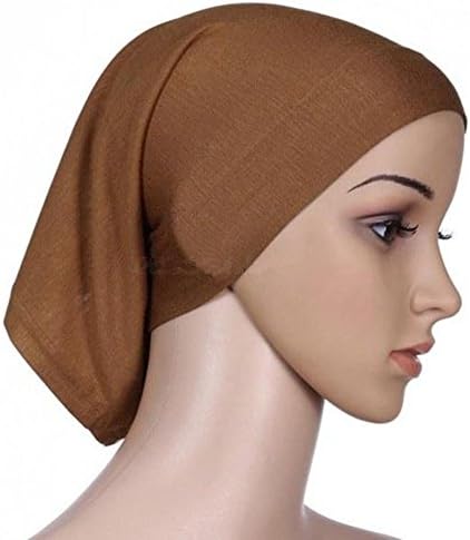 Distinct® Women's Muslim Soft Cotton Under Scarf Tube Bonnet Cap Hijab Head Cover(Camel)