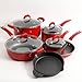 The Pioneer Woman Vintage Speckle 10-Piece Non-Stick Pre-Seasoned Cookware Set, Red Dishwasher Safe