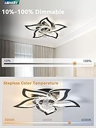 LEDIARY Flower Ceiling Fans with Lights and
