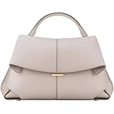 Women's Leather Handbag, Top Handle Satchel, Shoulder Crossbody Bag with Adjustable Strap (white)