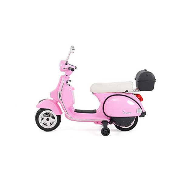 Original Actionbikes Motors Kinder Elektroroller Vespa PX150 | 2 x 18 Watt Motor (Total 36 Watt) - Eva-Vollgummireifen - Lizenziert - Bis zu 6 km/h - Roller (Pink) – Bild 3