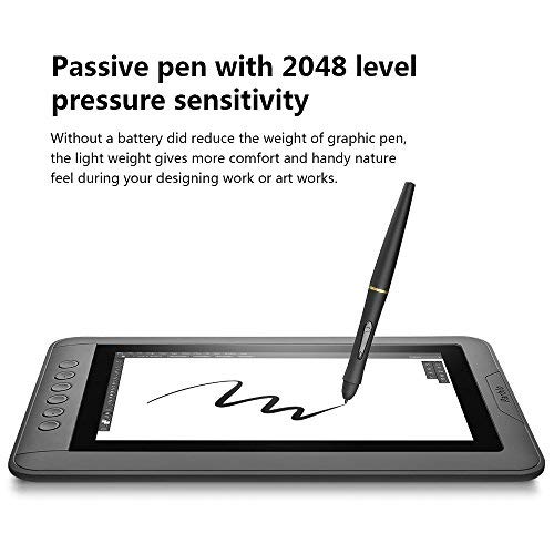 Parblo Mast10 10.1" Graphic Tablet Drawing Monitor with Battery-Free Drawing Tablet Pen Passive Stylus, Shortcut Keys, USB USB Type C Cable Adapter for Digital Art Sketch, Paint, Design