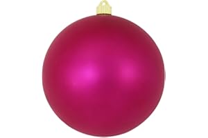 Christmas By Krebs 8" (200mm) Velvet Glamour Pink [1 Piece] Extra Large Solid Oversized Huge Big Outdoor Plastic, UV Ball Ornament Hanging Tree Decorations