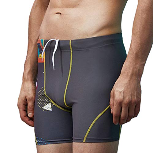Simayixx Mens Short Swim Trunks with Mesh Lining Quick Dry Boy Board Shorts Swimming Suit Surfing Beach Pants Trouser Gray