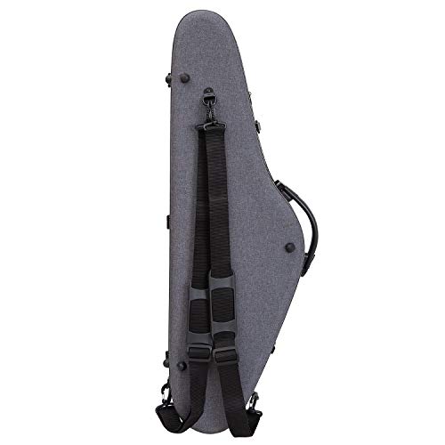 Aileen Violin Hard Case 4/4 Full Size Luxury Fabric Covered with Hygrometer Suspension, Gray - Thumbnail 2