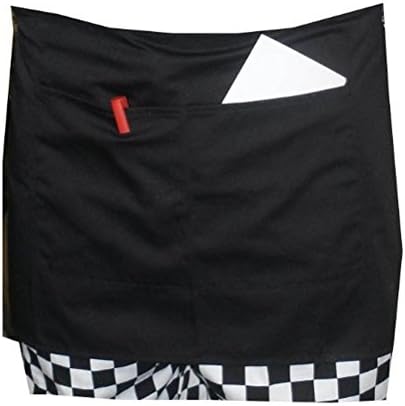 RUIMIO Waist Apron Short Waist Apron with Pocket for Chef Waiter Waitress (Black)