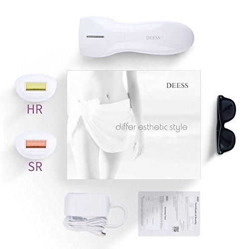 DEESS Hair Removal System iLight 3 plus, 2-in-1(HR+SR), Permanent Hair Removal Device Home Use, 350,000 flashes, Pink. Corded Design,no downtime.Cooling gel is not required, Gift: Goggles.