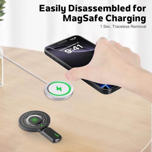 for MagSafe Ring Stand, Double-Sided Magnetic Phone Grip with 360° Finger Ring Holder, Phone Stand Kickstand Compatible with iPhone 17/16/15/14/13/12 & Samsung