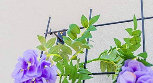 KADAX Rankgitter, Rankhilfe aus Stahl, Wandgitter für Pflanzen, Garten, Balkon, Terrasse, Drahtgitter, Kletterhilfe, Pflanzengitter, Spalier, wandbefestigung, schwarz (35 x 120 cm) – Bild 8