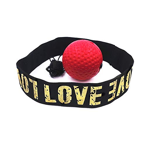 REFURBISHHOUSE Boxing Reflex Speed Punch Ball Sanda Boxer Raising Reaction Force Hand Eye Training Set Stress Reaction Ball red