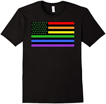 Mens American Flag Rastafarian Style T-shirt Medium Black
