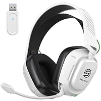 SKAPENDY 2.4GHz Wireless Gaming Headset for PS5, PS4, Switch, Mac, PC, Ultra-Low Latency, 50+ Hr Battery, Stereo Sound Bluetooth Gaming Headphones with Noise-Canceling Mic