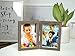 CECIINION Wood Photo Frame Shadow Box 4x6 Hinged Double Picture Frames,Glass Front,Fit for Stands Vertically on Desk Table Top (Grey Color)
