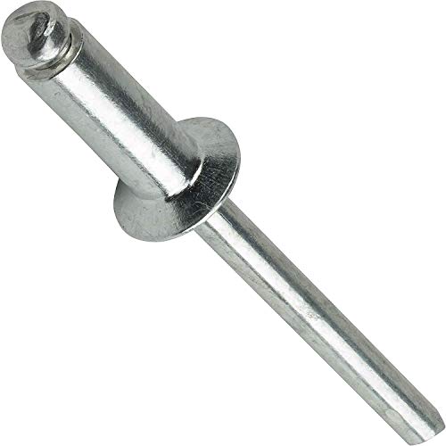 Premium Aluminum Blind Rivets 100pcs 3/16 x1 Inch(5x25mm),Self-Plugging Open End Dome Head Decorating Fastener Nails Pop Rivets