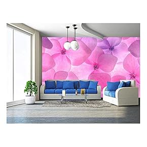 Pink Flower Background Close Up. Romantic and Love Pattern - Removable Wall Mural | Self-Adhesive Large Wallpaper - 66x96 inches