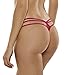 Beyond Woman Lingerie Women's Strappy Sexy Thong (M, RED)