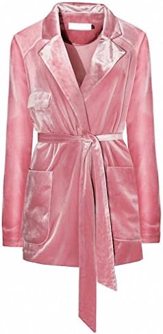 Miss Vivetta Pink Velvet Coat Suit Jacket Female Casual Tie Waist Women Blazer Coat Autumn Vintage Sweet Suit Blazer Jacket