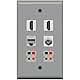 RiteAV - 2 HDMI 1 Port Coax Cable TV- F-Type 1 Port Cat5e Ethernet 2 Port Speaker Wall Plate - White